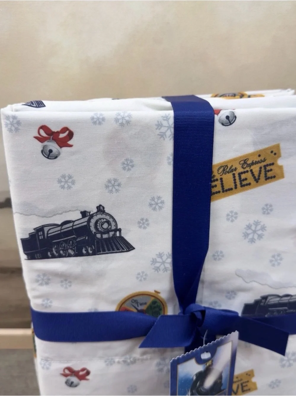 Pottery Barn The Polar Express Sheet Set Twin 3-piece Christmas Holidays NWT